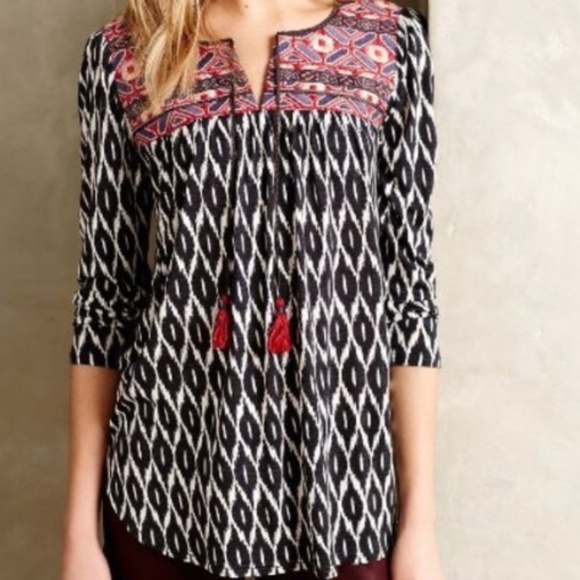 Anthropologie Tops - Anthro One September Palamba Embroidered Top Large